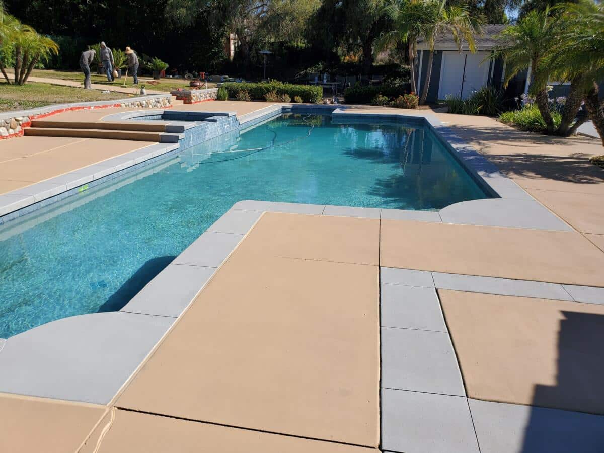 Restored concrete pool deck by California Clean and Seal