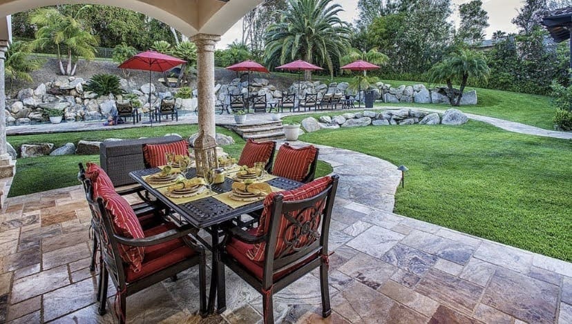 back-yard-large patio -tamped-concrete with-turf-installation